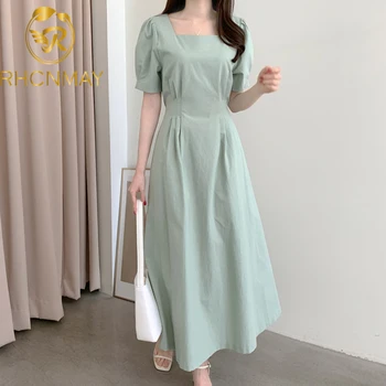 Korea Elegantne Naiste Kleit 2021 Suvel Tahke Peokleidid Tagasi Vibu Sidemega Daamid Pikk Kleit Vestidos Rüü Femme