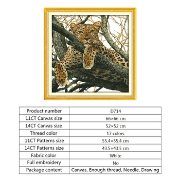 Kui Gepard Mustrid ristpistes Komplektid 11CT Trükitud Kangast 14CT Loetud Lõuend DIY Hiina Cross-stitch Tikandid Niit Komplekti