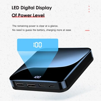 KUULAA KL-YD16 10000mAh Power Bank Kaasaskantav Digitaalne Võimsuse Kuvamine Dual USB Väljund Pordid Tüüp-C Mikro-Sisend Port