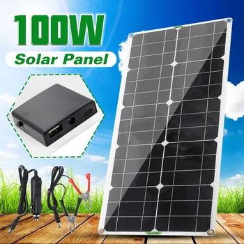 Kõrge Kasutegur päikesepaneel, Kaasaskantav 100W12V5V Mobiiltelefoni QC3.0, Painduv Päikesepaneel Auto Väljas Avarii Laadimine