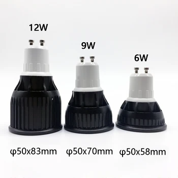 Kõrge kvaliteediga 6W 9W 12W GU10 LED Pirnid Kerge 220V 110V juhitava Led Kohtvalgustid Led Soe/külm Valge GU 10 LED allvalgusti, tasuta shipping