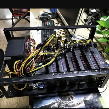 Laos Terasest vabas Õhus Kaevandaja Kaevandamine Raami Rig Juhul Kuni 6 GPU Bitcoin Krüpto Mündi Vääring Kaevandamine Digitaalse valuuta Virtuaalne
