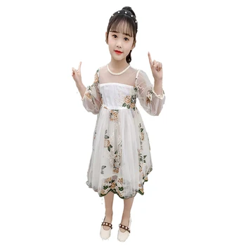 Laste kanda tüdruku sügis tikandid silma printsess kleit laste kleit tulemuslikkuse kid riided, laste kanda