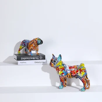 Lihtne Värvikas Väikeste Loomade Figuriin Inglise Buldog Kuju Vaik, Käsitöö, Kodu Moodsa Kunsti Skulptuur Office Desktop Kaunistused