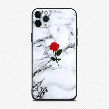 Marmorist roos armas iPhone se 6 6s 7 8 plus x-xr, xs 11 pro max pehmest silikoonist telefoni juhul katab kest