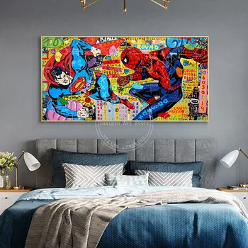 Marvel Graffiti Superkangelane Ämblikmees Plakat ja Printida Lõuendile Maali Kaasaegne Street Graffiti Seina Art Pilt elutuba
