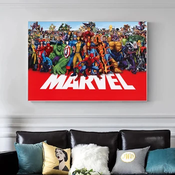 Marvel Heroes Stickerbomb Hulk Spider-ManThor Magamistuba Avengers Endgame Lõuend Print Seina Art Kingitus Toas Elavad Kodu Kaunistamiseks
