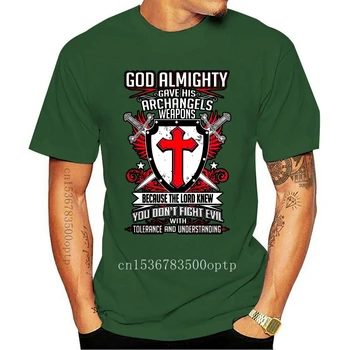 Meeste Lühikesed varrukad tshirt Knight Templar - Jumal, Kõigeväeline lahe Naiste t-särk