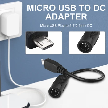 Micro-USB Pistik 5.5 mm 2.1 mm KS Barrel Jack Adapter 5V Toite Kaabli Ühenduspesa