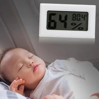 Mini Digitaalne LCD ekraaniga Temperatuuri ja Õhuniiskuse Mõõtja Ilm Jaama Kell Termomeeter Hygrometer Sise-ruumitemperatuuri Andur