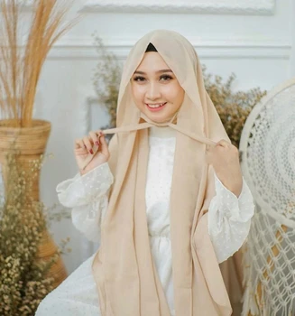 Mood Tavaline Mull Sifonki Hijab Salli Trossi Mugav Naiste Hijabs Wrap Islam Moslem Suurrätikud Sallid Turbanet Headscarf