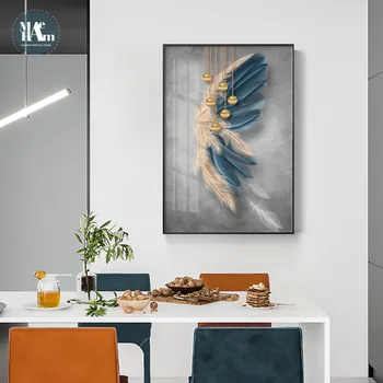 Moodne Sinine sulg kokkuvõte joonis Seinale Plakati Print Põhjamaade niši Lõuendile Maali Kunst pildid elutuba Home Decor
