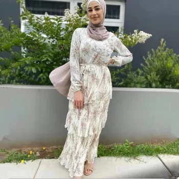 Moslemi Prindi Abaya Plisseeritud Araabia Kleit Hijab Kampsun, Kimono Pikk Rüüdes Mubarak Vestidos Eid Ramadaani Islami Femme Djellaba