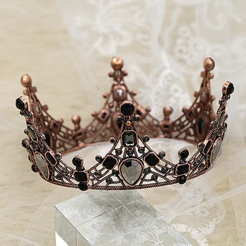 Naiste Barokk Kive Must Pruudi Pulmas Kroonid Juuksed Tarvikud Pruudi Särav Võlu Prom Queen Kroonid MAEA99