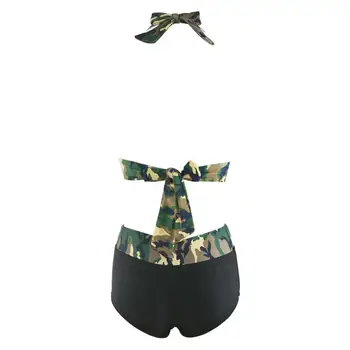 Naiste Bikinis Komplekti 2021 Suvel Camo-Print Seksikas Backless Päitsed Side Bikini Kaks Tükki, Ujumisriided, Ujumispüksid Pool Ujumistrikoo