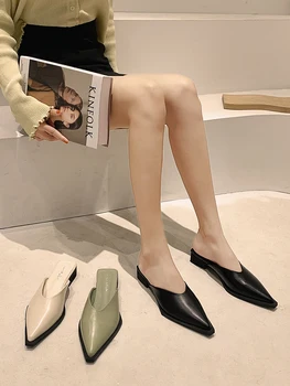 Naiste kingad kevad 2021 uus mood vabaaja madala kontsaga paks kanna pikad väljas sussid