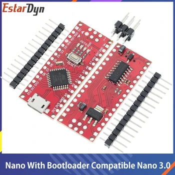 Nano Mikro-USB-Koos Bootloader Ühilduv Nano V3 Punane Töötleja Arduino CH340 USB draiver 16Mhz Nano v3.0 ATMEGA168P