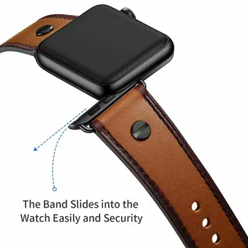 Naturaalsest Nahast Rihm Apple Watch Band 42mm 38mm Apple Vaata 3 2 1 40mm 44mm Apple Watch4 5 Kõrge Kvaliteediga Vaadata Rihm