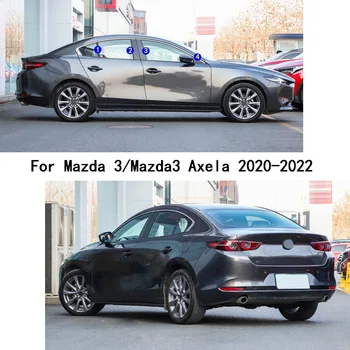 Näiteks Mazda 3 Mazda3 Axela 2020-2022 Auto PC Materjalist Samba Post Kate Sisekujundus Aknas Piano Black Vormimise Kleebis Plaat 8pcs