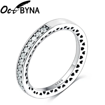Octbyna Classic Hot Müük Hõbe Värvi, 7 Värvid Särama Ring Crystal Naiste CZ Luksus Pan Ringi Ehted Kingitus Dropshipping