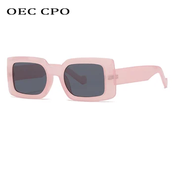 OEC CPO Vintage Rrectangle Päikeseprillid Naistele Meeste Mood Steampunk Square päikeseprillid Meestele Tooni Brändi Disainer Oculos Feminino