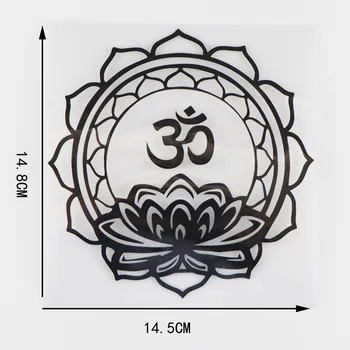 OFK 14.5X14.8CM Budistliku Lotus Meditatsiooni Auto Kleebis Art Moe Vinüül Decal Must/Hõbe