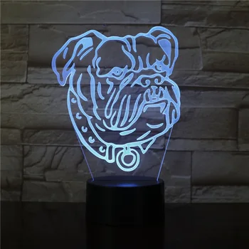 Otseselt tarne 3D Lamp Ameerika buldog parim kingitus lastele akutoitega dekoratiivsed atmosfääri led night light lamp