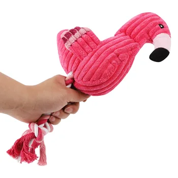 Palus Puuvillane Köis Mänguasi Flamingo Suur Koer Mänguasja Puhastamine Hammaste Piiksuva Interaktiivne Koomiks Koera Mänguasi Lemmikloomade Koolitus Pet Närida Mänguasjad