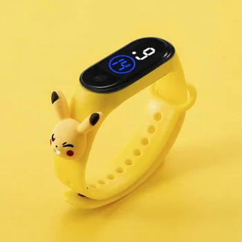 Pokemon Pikachu Elektrooniline LED Nukk Käevõru Watch Vaata Cartoon Lapsed Õpilane Plastikust Touch Veekindel Vaata Sünnipäev Kingitused