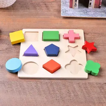 Puidust Geomeetrilised Kujundid Montessori Puzzle Sorteerimine Matemaatika Tellised Koolieelse Õppe Haridus Mäng Baby Väikelapse Mänguasjad Lastele