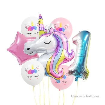Rainbow Unicorn Pool Õhupalli Sünnipäev Väike Lill Haldjas Alumiinium Foolium Õhupalli Tüdruk Sünnipäeva Kaunistamiseks Beebi Dušš