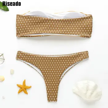 Riseado Sexy Bikini Naiste Ujumistrikoo Beadeau Supelrõivad Naiste 2021 Dot Print Bikiinid Komplekti Sõlmes Brasiilia Biquini Suvel Bikinis