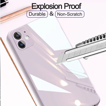Ruut Vedelik Karastatud Klaasist telefon case For iPhone 11 Pro max 12 mini SE 2020 Juhtudel X Xs max XR 7 8 plus Silikoonist kate