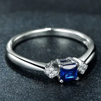 Rõngad Naiste 2017 Hõbe 925 ehted Sinine simuleerida Trahvi teemant Ehteid Pulmad Engagement Pool Tüdrukud Jõulud Kingitus