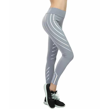 SALSPOR Naiste fitness Säärised Madal Vöökoht laserprinteri Triibuline Legging Naiste Mood Slim elastsusjõu Leggins Naiselik
