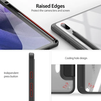 Samsung Galaxy Tab S6 Lite Juhul Trifold Seista PU Nahk Smart luuk koos Pliiatsi Hoidja Tab S7 FE S7 Pluss Dux Ducis
