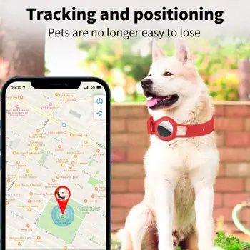 Silikoon Apple Airtags Pet GPS Jälgimise Krae Praktiline Anti-Kadunud Veekindel Märgistusgaasi Kutsikas Koera Jälgimise Lemmikloom-Kass, Koer, Kutsikas Krae