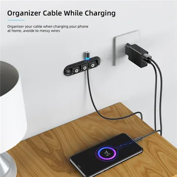 Silikoon Kaabel Korraldaja Micro-USB Type C Kaabel Magnetic Plug Kasti iPhone Samsung Desk Korraldajad USB Laadija Korraldaja