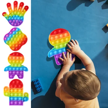 Silikoon Rainbow Push Mull Meele Mänguasi Anti-Stress Lõõgastav Mänguasjad Stress Relief Interaktiivne Mäng Täiskasvanutele Lapsed