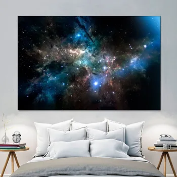 Skandinaavia stiilis Galaxy Udu Ruumi Astronoomia Universumi Pilved elutuba Teenetemärgi tähistaeva Kodu Star Lõuendile Maali