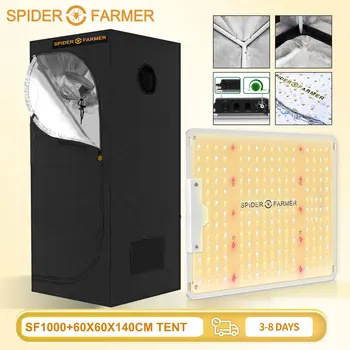 Spider Põllumajandustootja SF 1000 ja 60x60x140cm Kasvada Telk toalillede Juhitava Quantum Pardal Led Grow Light Peegeldav Box Alumiinium