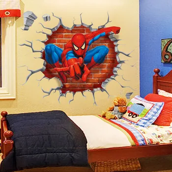Spiderman Super Kangelased Seina Kleebised Lapsed Toas Teenetemärgi Kodus Magamistoas PVC Decor Cartoon Movie Müüri Seina Art Kleebised
