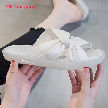 Sussid naiste suvel 2021 uus ins mood ja mugav pehme põhjaga korter paksu põhjaga fingerless naiste nahast sandaalid