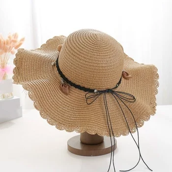 Suvel Lai Nokk Päike Müts Naiste Straw Hat Kork Väljas Puhkus Lady Beach Vabaaja Lilleline Müts