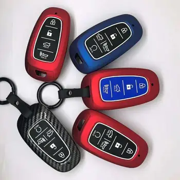 Süsinikkiust ABS +Silikoon Auto Võti Juhul Võtme Kate Hyundai Sonata Tucson Solaris i30 Grand Vahtima 2019 2020 MPV Remote keyless