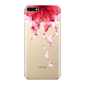 Tagakaas Huawei Honor 7 8 9 10 Lite Roosa Lill Pehme Telefoni Juhul Silikooni Jaoks Huawei Honor 7 7S 7X 7A 7C Pro 10 9 8 8X MAX