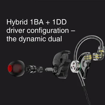 TRN ST1 1DD 1BA Hübriid Ear Kõrvaklapid HIFI DJ Monitor Töötab Sport Earplug Kõrvaklappidest Peakomplekt, Millel QDC Kaabel TRN V90 BA5