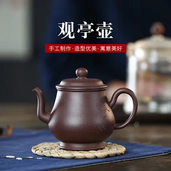 Tume-punane Emailitud Keraamika Teekann Konkurentsivõimelisi Tooteid Yixing Puhas Täielik Kasutusjuhend Raw Maagi Aastal Tsing Ching Ting Teekann Ühes Tehases