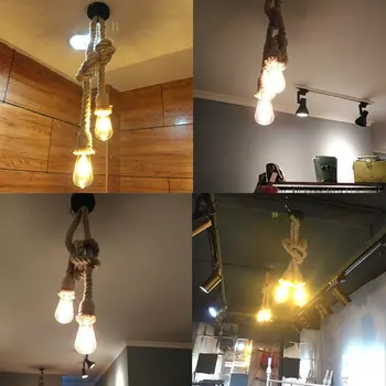 Tööstus Ripats Lamp Double Juht Vintage Edison Nööri Lakke Kodu Restoran Teemastatud Decor Kanepi Köis