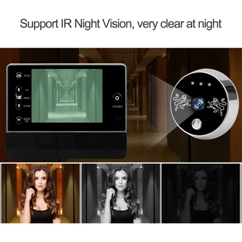 Ukse Peephole Kaamera Video Uksekell 3,5-tolline HD-Ekraan Digitaalne Ukse Vaataja Ukse Video-silma Turvalisuse Auto Salvestamise Öise Nägemise